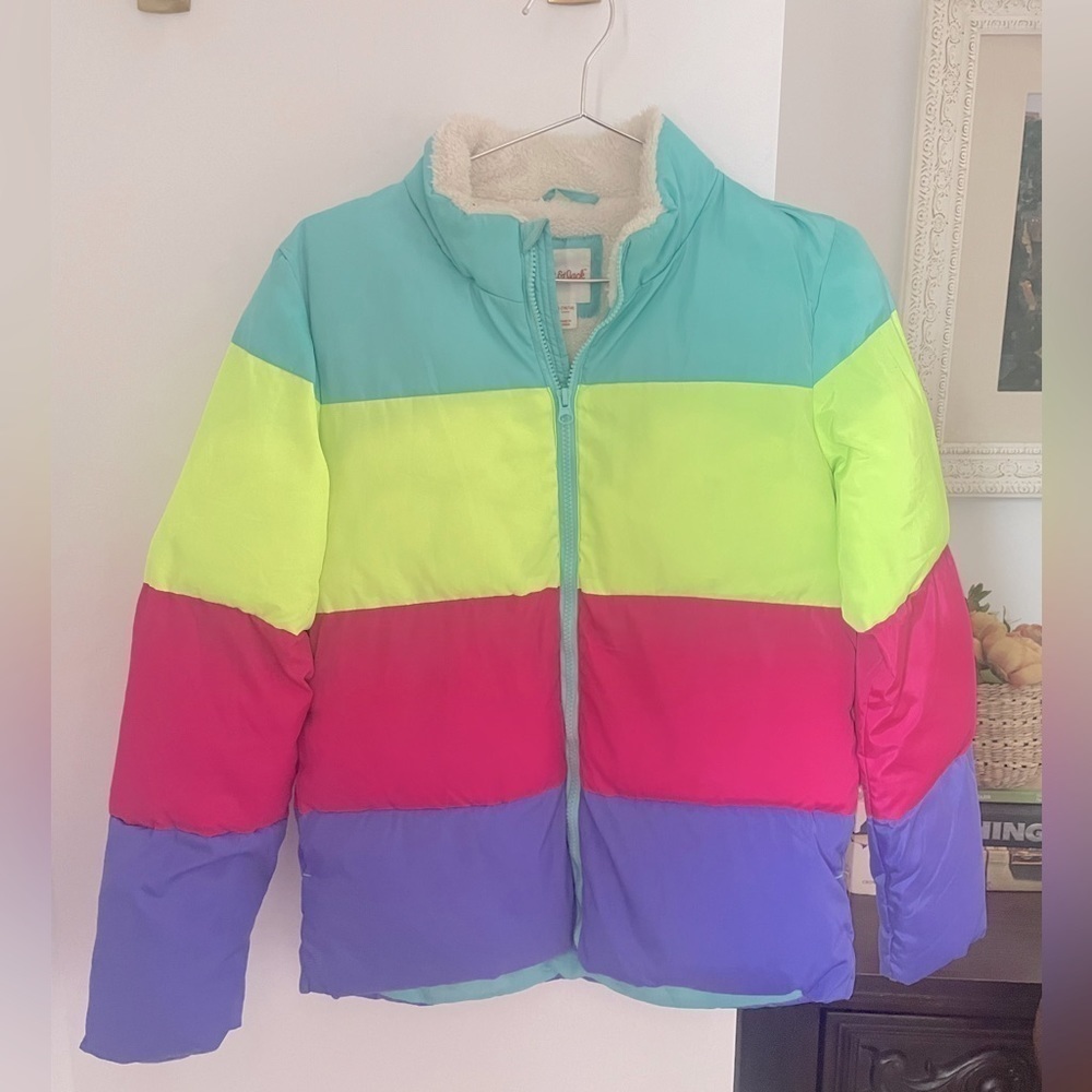 Girls cat & Jack XL colorblock thick winter jacket 14-16 warm excellent